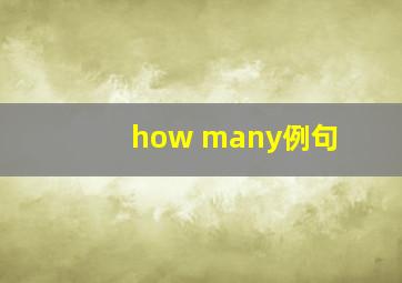 how many例句